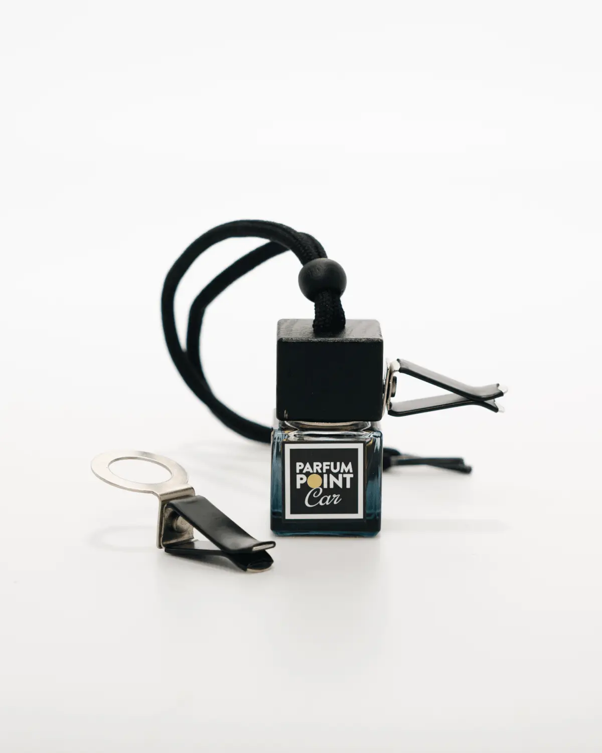 Car parfum van ParfumPoint met zwarte clip voor het ventilatierooster van de auto