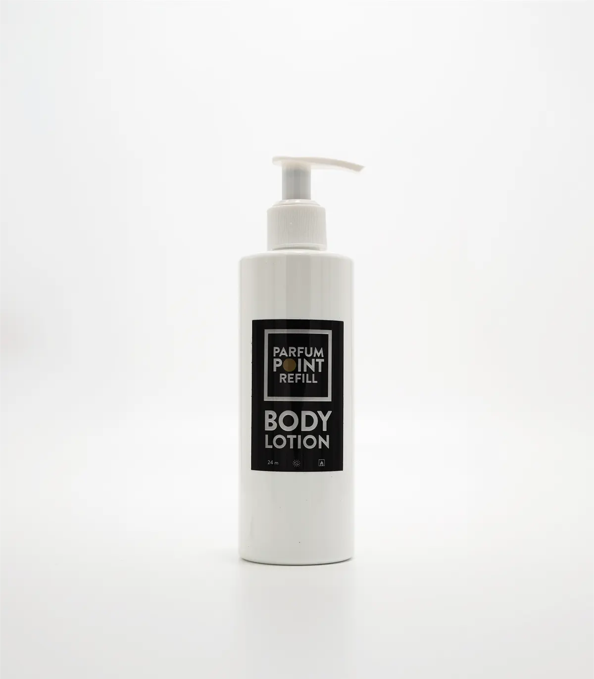 Bodylotion van ParfumPoint Refill in een witte pompfles